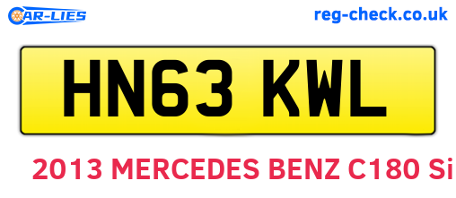 HN63KWL are the vehicle registration plates.