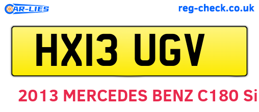HX13UGV are the vehicle registration plates.