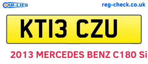 KT13CZU are the vehicle registration plates.