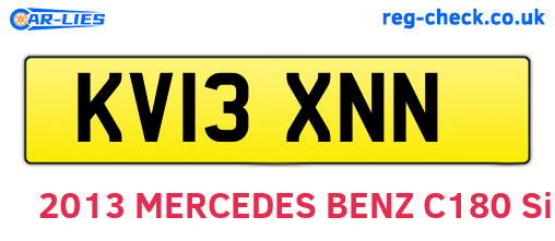KV13XNN are the vehicle registration plates.