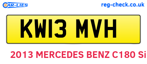 KW13MVH are the vehicle registration plates.