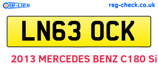 LN63OCK are the vehicle registration plates.