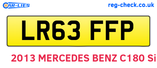 LR63FFP are the vehicle registration plates.