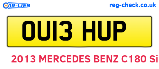 OU13HUP are the vehicle registration plates.