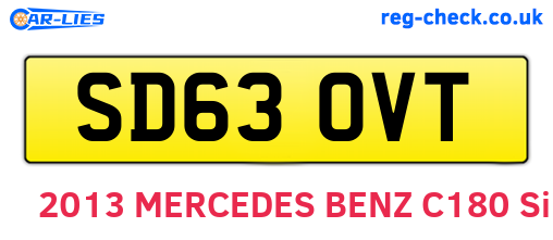 SD63OVT are the vehicle registration plates.