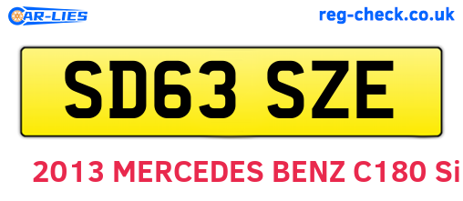SD63SZE are the vehicle registration plates.