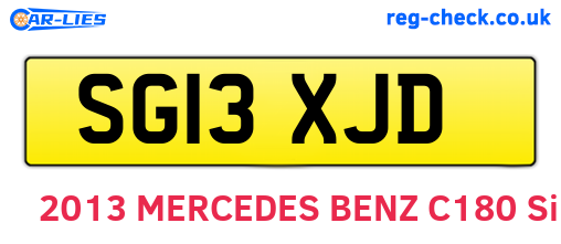 SG13XJD are the vehicle registration plates.