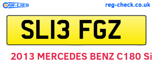 SL13FGZ are the vehicle registration plates.