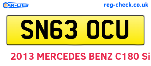 SN63OCU are the vehicle registration plates.