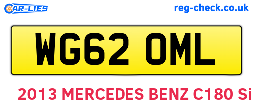 WG62OML are the vehicle registration plates.