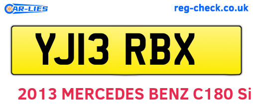 YJ13RBX are the vehicle registration plates.
