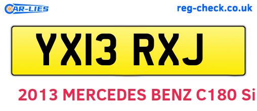 YX13RXJ are the vehicle registration plates.