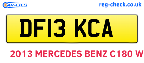 DF13KCA are the vehicle registration plates.