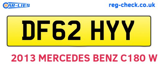 DF62HYY are the vehicle registration plates.