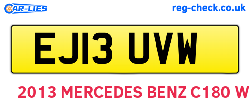 EJ13UVW are the vehicle registration plates.