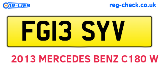 FG13SYV are the vehicle registration plates.