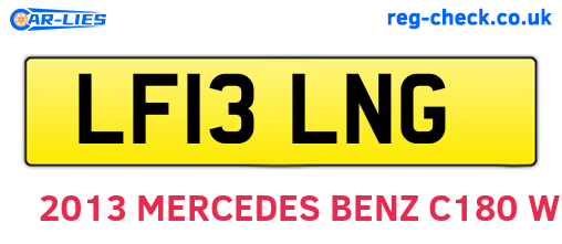 LF13LNG are the vehicle registration plates.