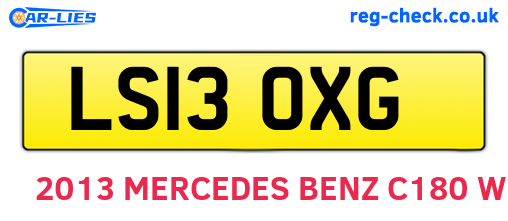LS13OXG are the vehicle registration plates.