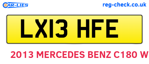 LX13HFE are the vehicle registration plates.