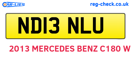 ND13NLU are the vehicle registration plates.