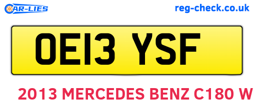 OE13YSF are the vehicle registration plates.