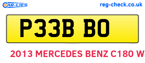 P33BBO are the vehicle registration plates.