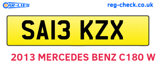 SA13KZX are the vehicle registration plates.