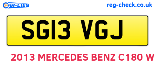 SG13VGJ are the vehicle registration plates.