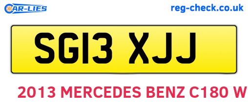 SG13XJJ are the vehicle registration plates.