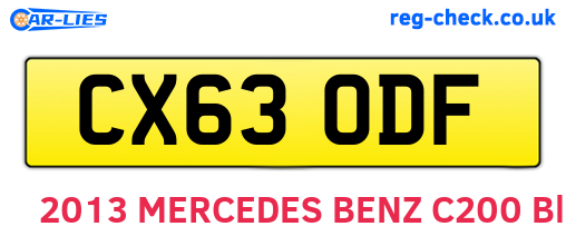CX63ODF are the vehicle registration plates.