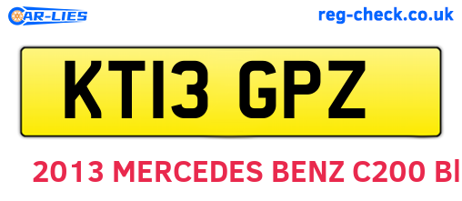 KT13GPZ are the vehicle registration plates.
