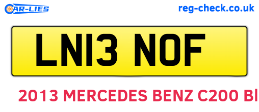 LN13NOF are the vehicle registration plates.