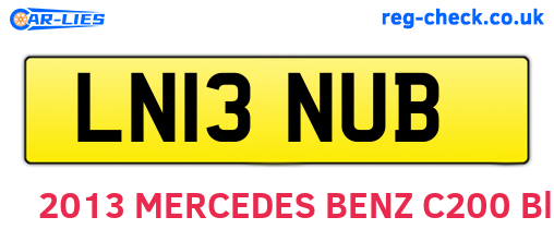 LN13NUB are the vehicle registration plates.
