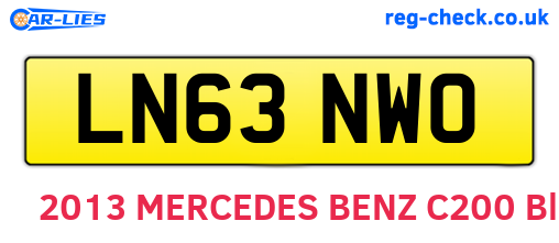 LN63NWO are the vehicle registration plates.