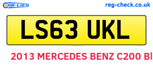 LS63UKL are the vehicle registration plates.