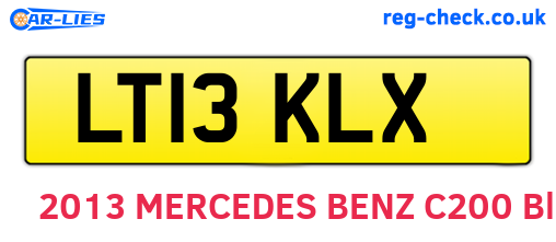 LT13KLX are the vehicle registration plates.