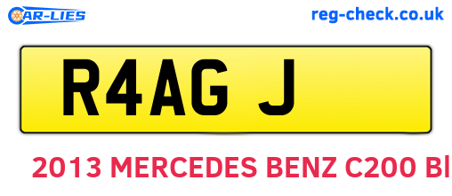 R4AGJ are the vehicle registration plates.
