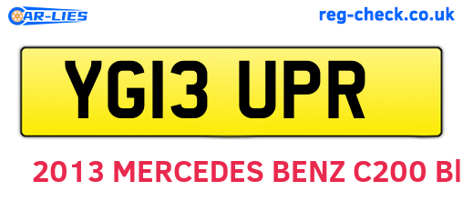 YG13UPR are the vehicle registration plates.