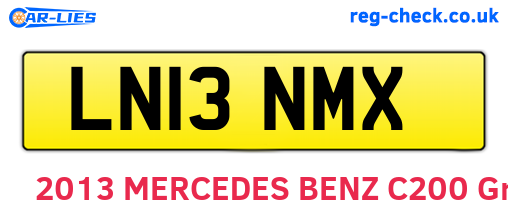 LN13NMX are the vehicle registration plates.
