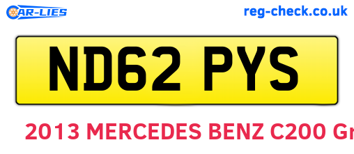 ND62PYS are the vehicle registration plates.