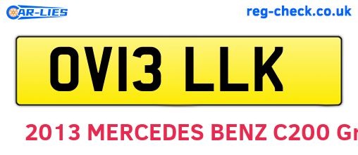 OV13LLK are the vehicle registration plates.
