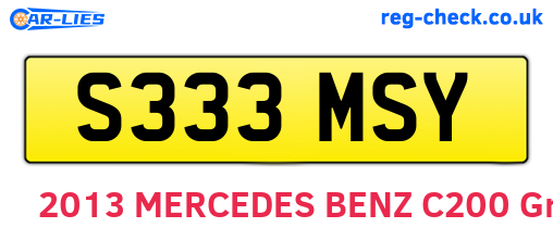 S333MSY are the vehicle registration plates.