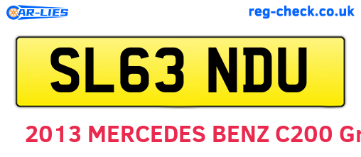 SL63NDU are the vehicle registration plates.