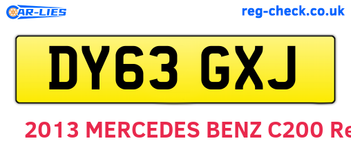 DY63GXJ are the vehicle registration plates.