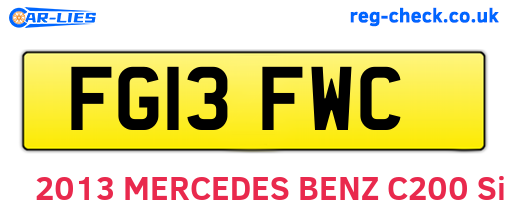 FG13FWC are the vehicle registration plates.