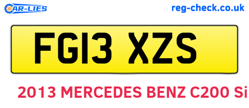 FG13XZS are the vehicle registration plates.