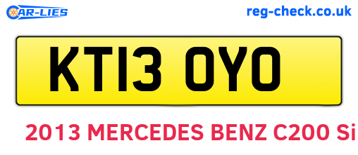 KT13OYO are the vehicle registration plates.