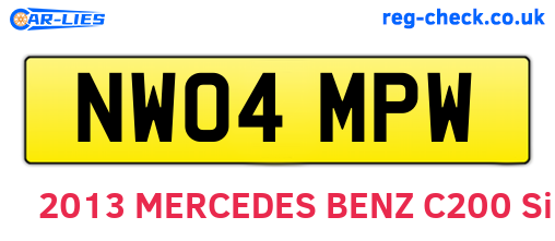 NW04MPW are the vehicle registration plates.