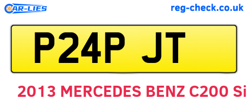 P24PJT are the vehicle registration plates.
