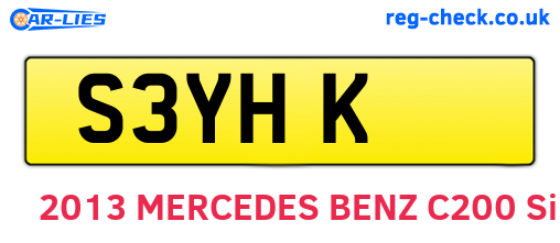 S3YHK are the vehicle registration plates.